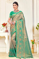 Brown Kanjivaram Silk Woven Saree