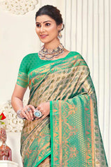 Brown Kanjivaram Silk Woven Saree