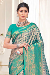 Brown Kanjivaram Silk Woven Saree