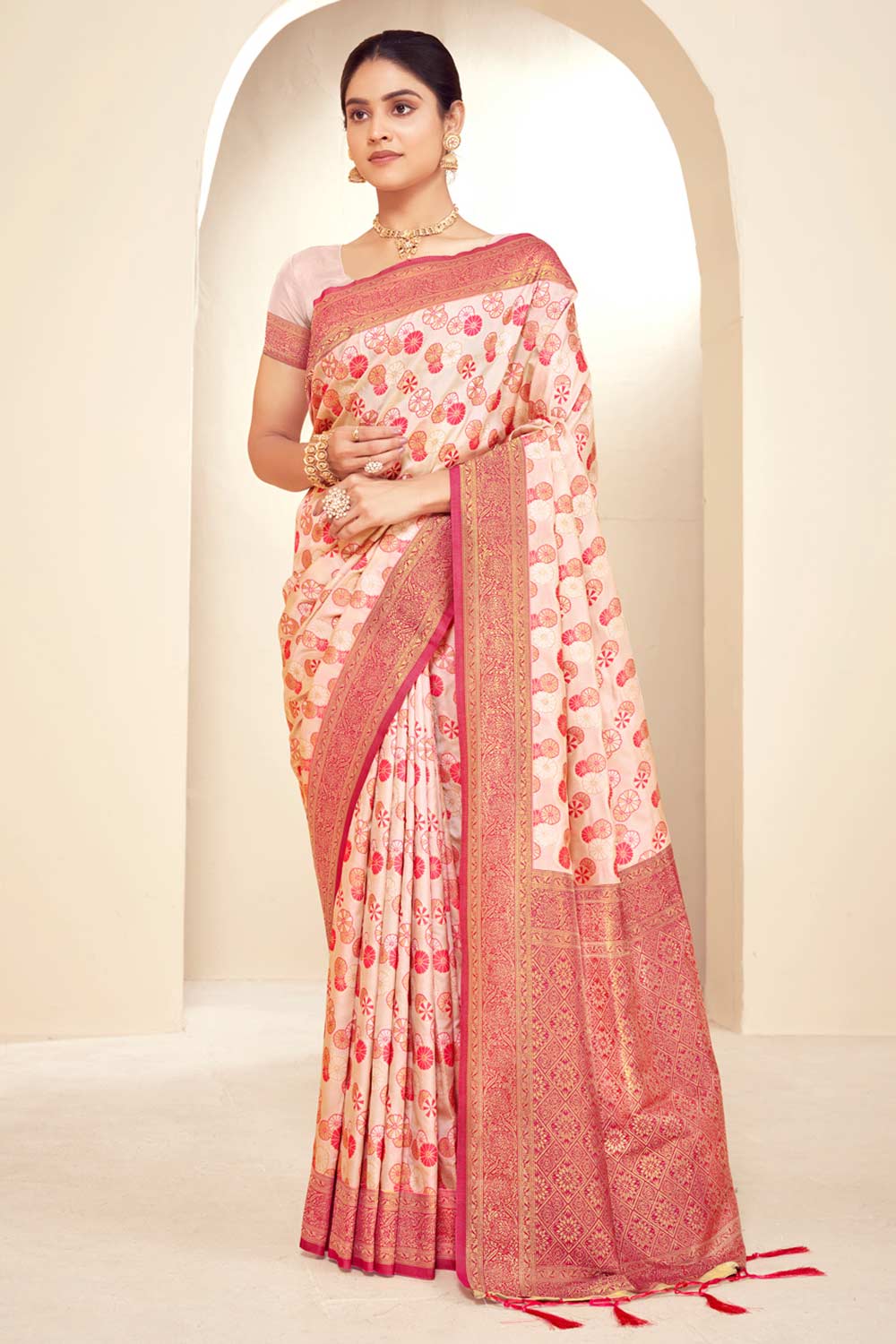 Pink Paithani Silk Woven Saree