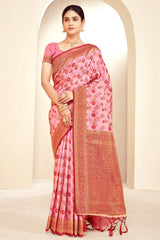 Pink Paithani Silk Woven Saree