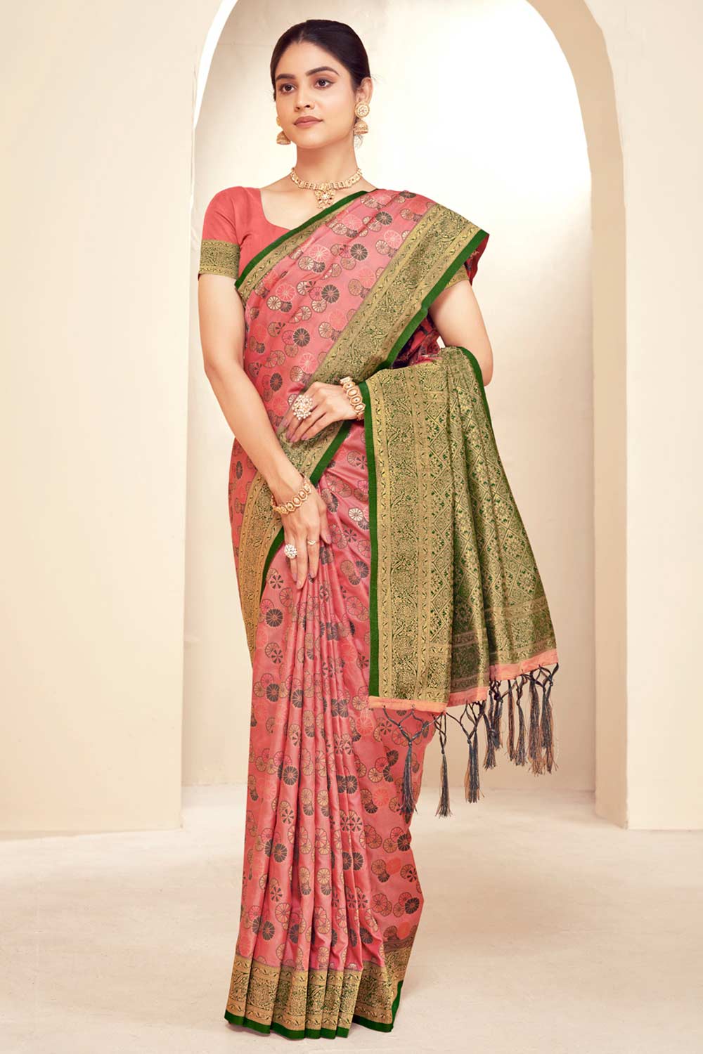 Pink Paithani Silk Woven Saree