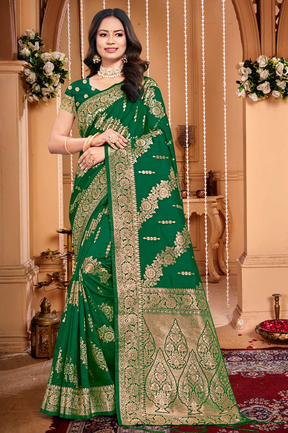 Green Silk Woven Saree