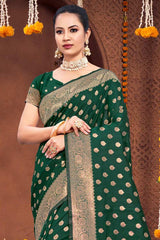 Green Silk Woven Saree