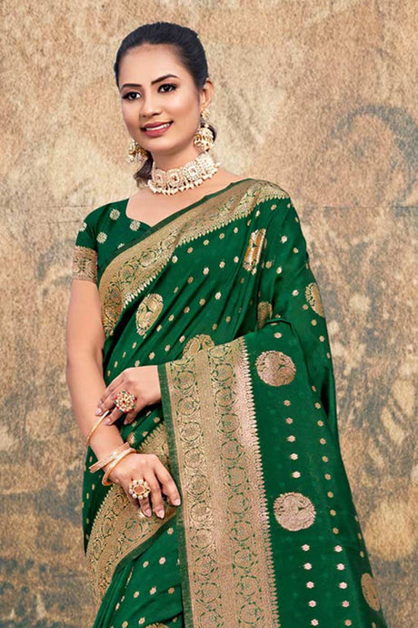 Green Silk Woven Saree