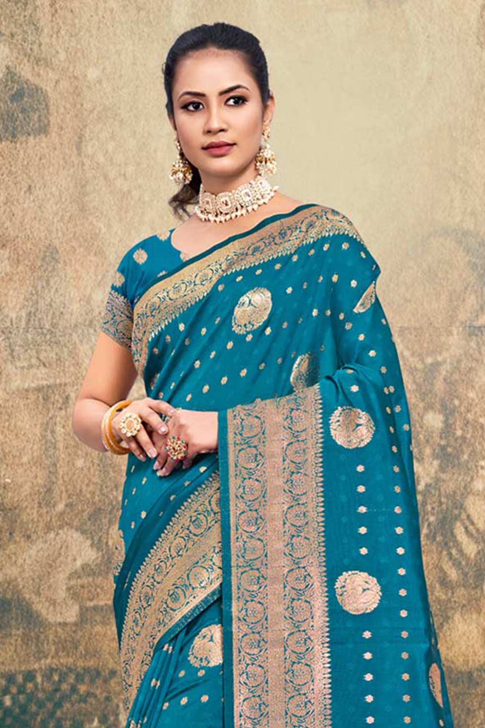 Blue Silk Woven Saree