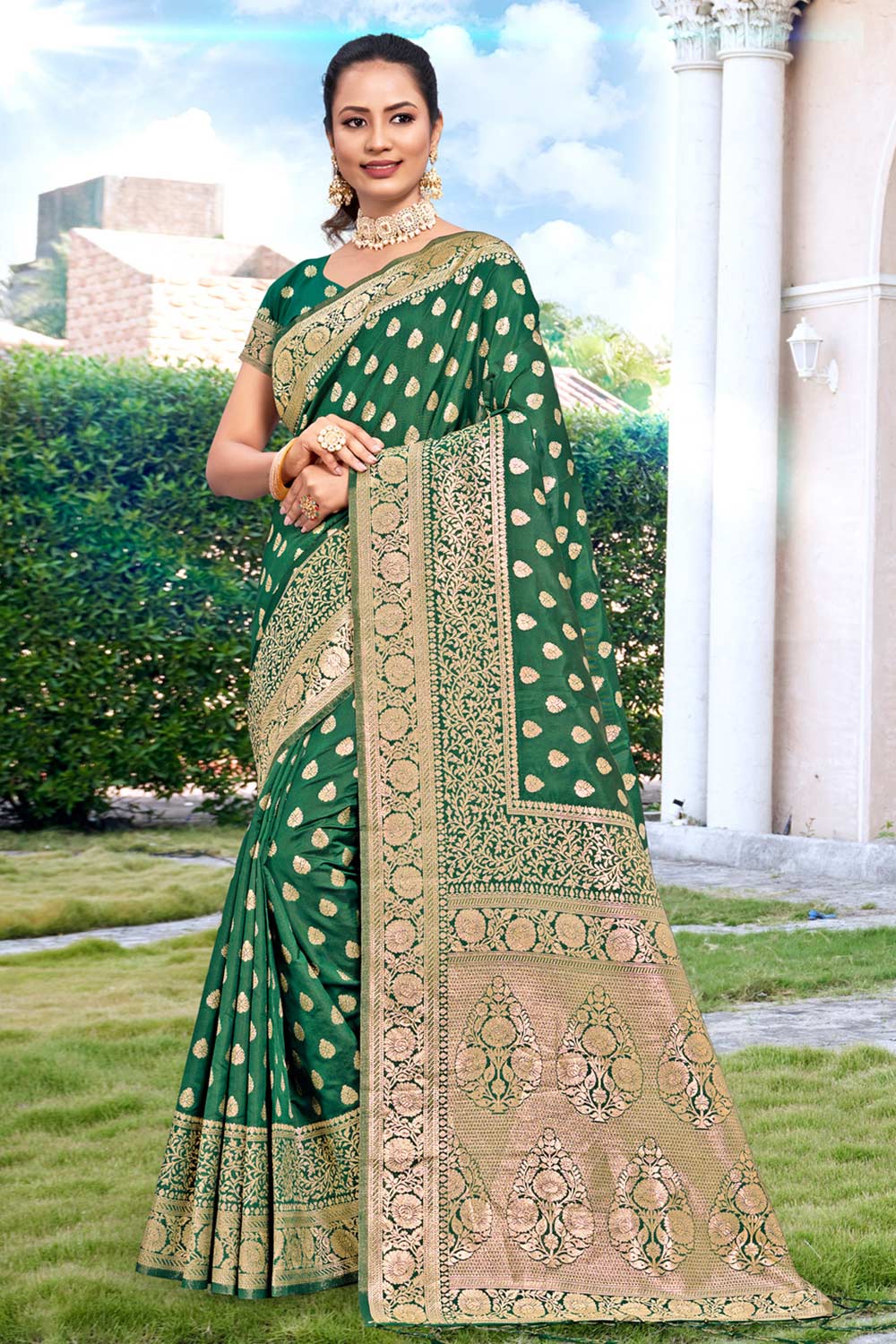 Green Silk Woven Saree