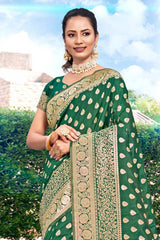 Green Silk Woven Saree