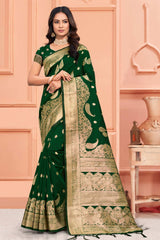 Green Silk Woven Saree