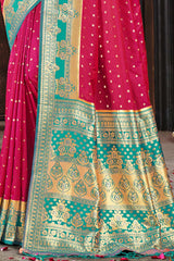 Pink Silk Woven Saree