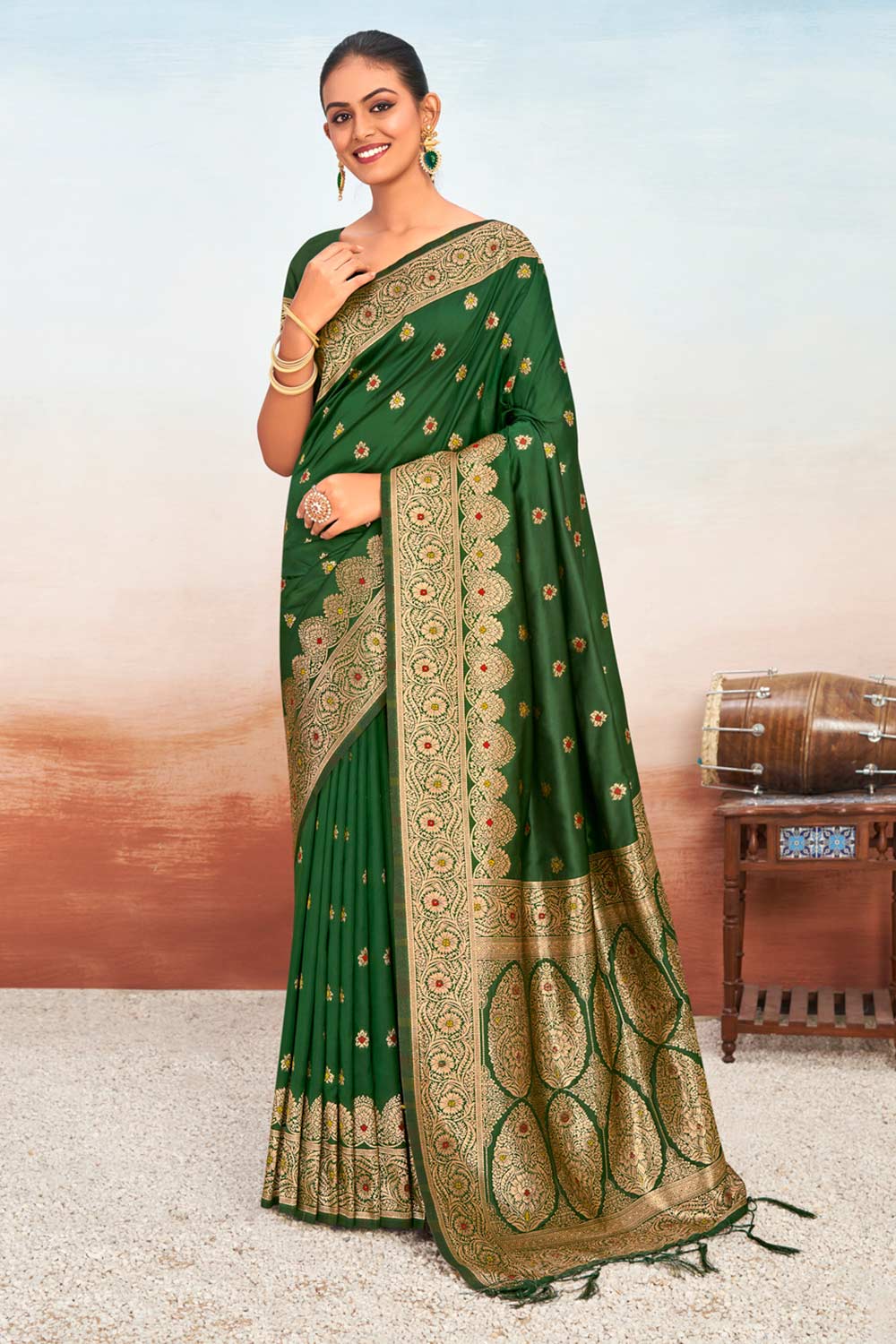 Green Silk Woven Saree