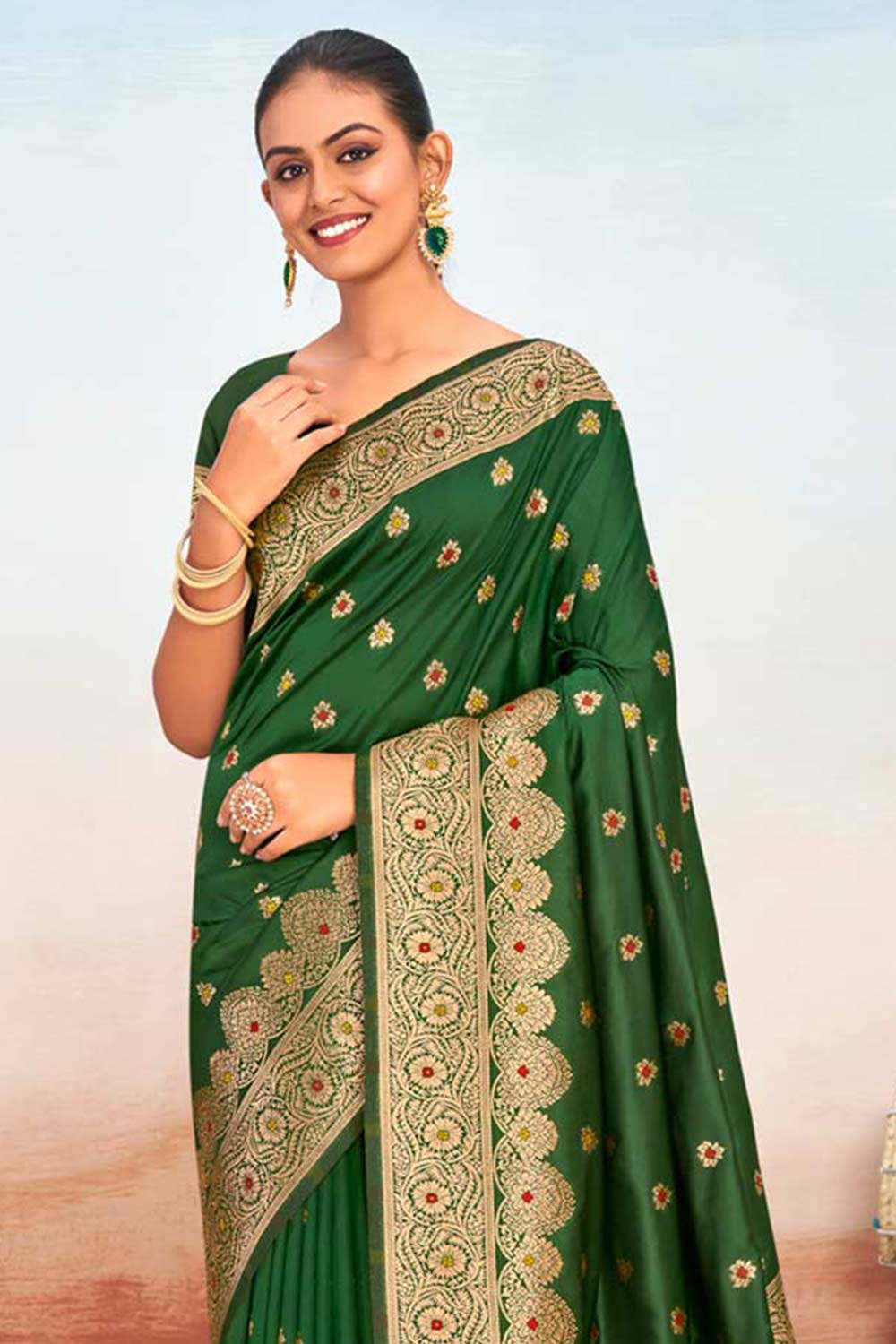 Green Silk Woven Saree