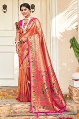 Red Paithani Silk Woven Saree