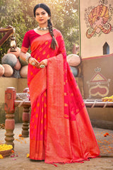 Maroon Banarasi Silk Woven Saree