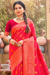 Maroon Banarasi Silk Woven Saree