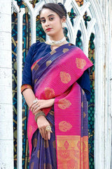 Blue Banarasi Silk Woven Saree