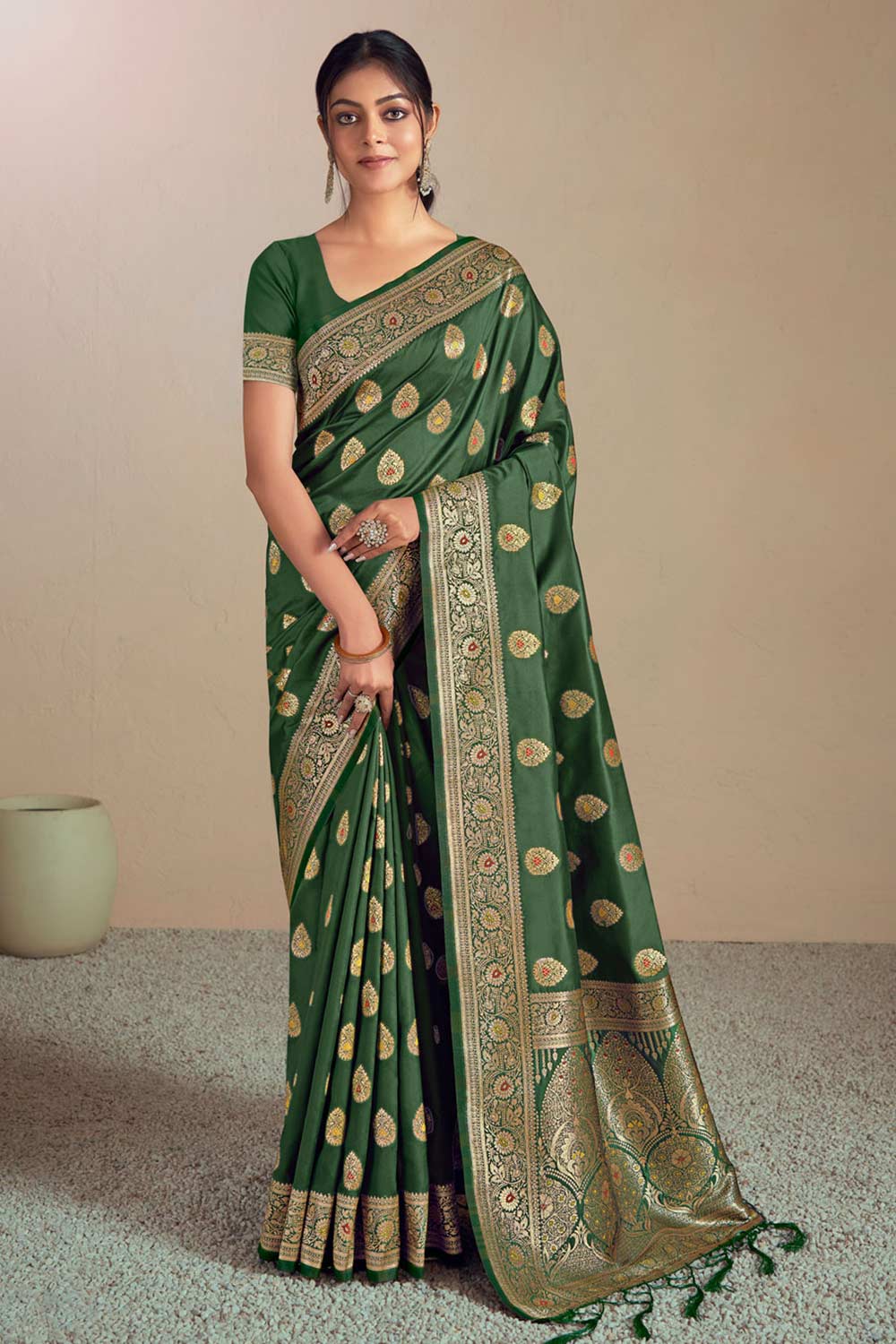 Green Silk Woven Saree