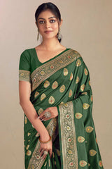 Green Silk Woven Saree