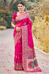 Pink Paithani Silk Woven Saree