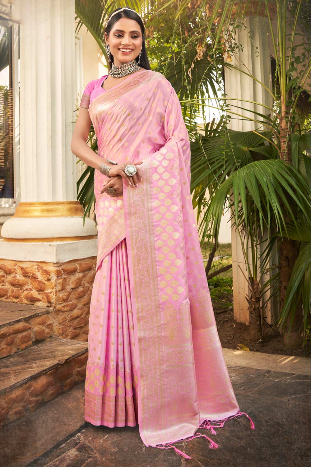 Lavender Silk Woven Saree