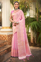 Lavender Silk Woven Saree