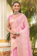 Lavender Silk Woven Saree