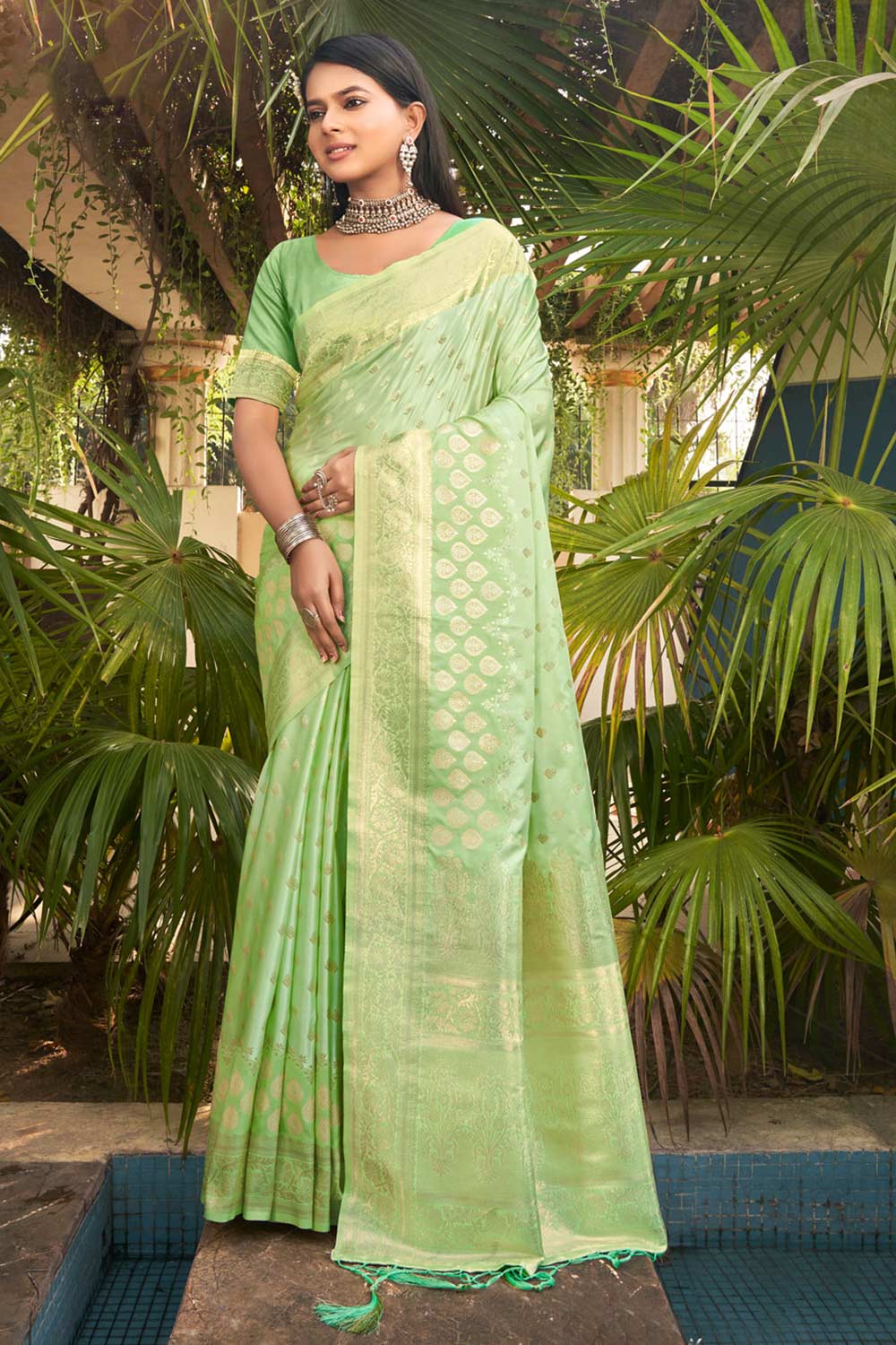 Green Silk Woven Saree