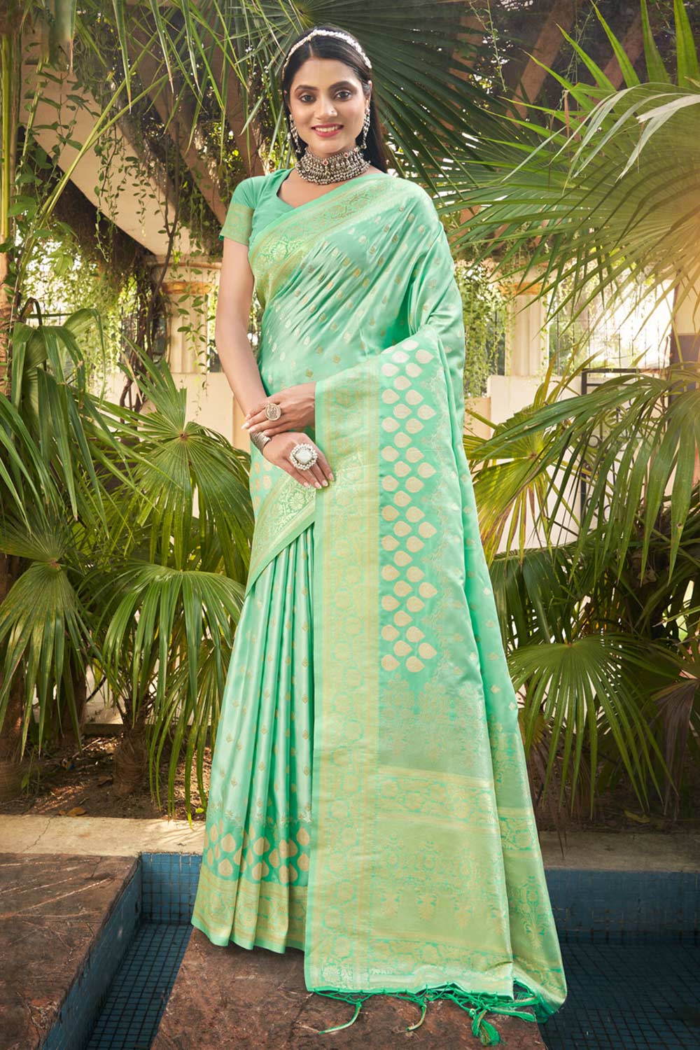 Green Silk Woven Saree