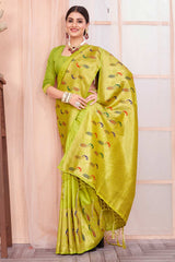 Green Paithani Silk Woven Saree