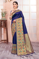 Violet Paithani Silk Woven Saree