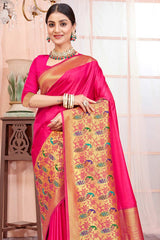 Pink Paithani Silk Woven Saree