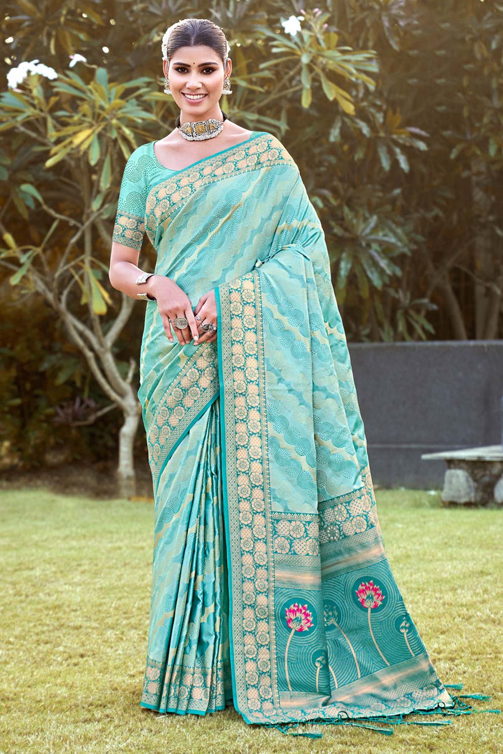 Blue Silk Woven Saree