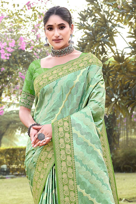 Green Silk Woven Saree