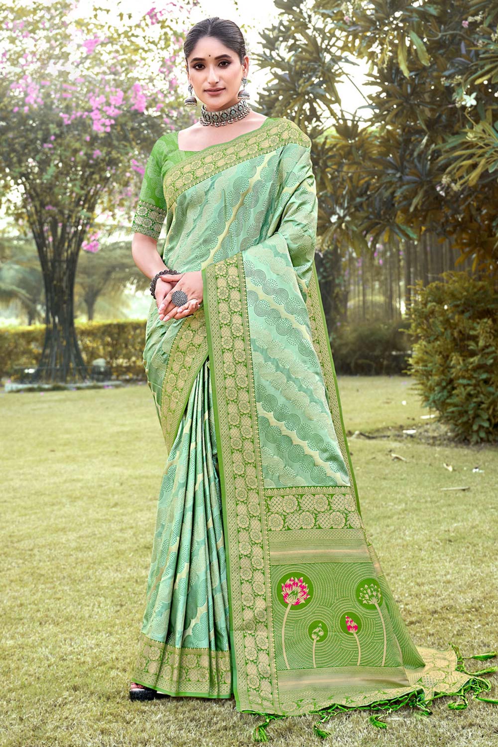 Green Silk Woven Saree