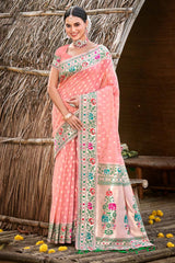 Pink Paithani Silk Woven Saree