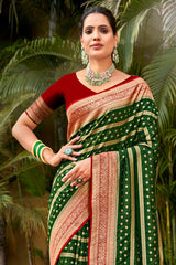 Green Banarasi Silk Woven Saree