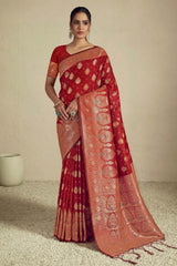 Red Silk Woven Saree