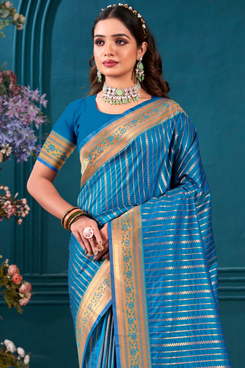 Blue Paithani Silk Woven Saree