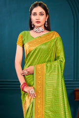 Green Paithani Silk Woven Saree