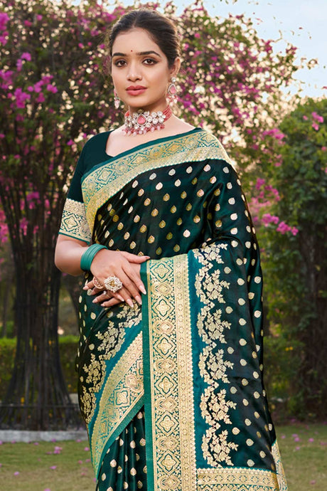 Green Stain Silk Woven Saree