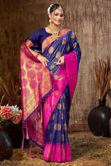 Violet Silk Woven Saree