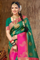 Green Silk Woven Saree