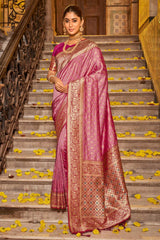 Purple Banarasi Silk Woven Saree