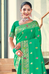 Green Silk Woven Saree