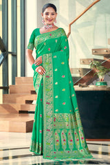 Green Silk Woven Saree