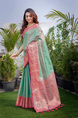 Green Silk Woven Saree