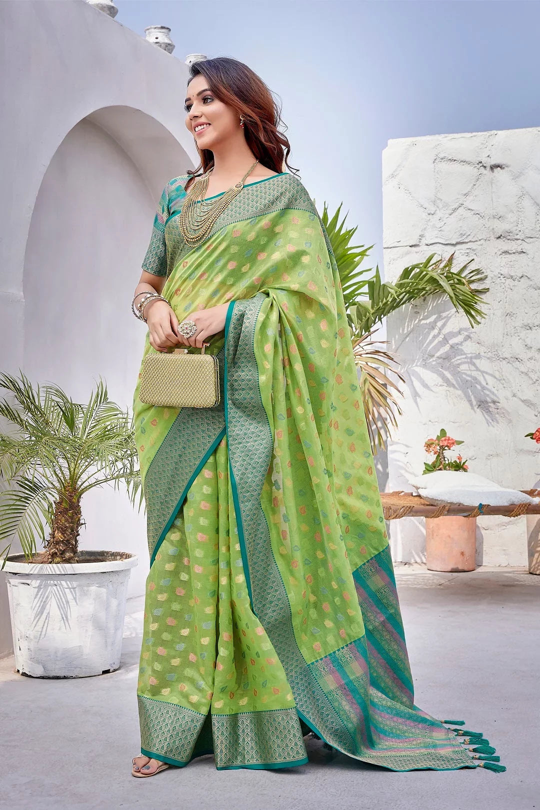 Green Silk Woven Saree