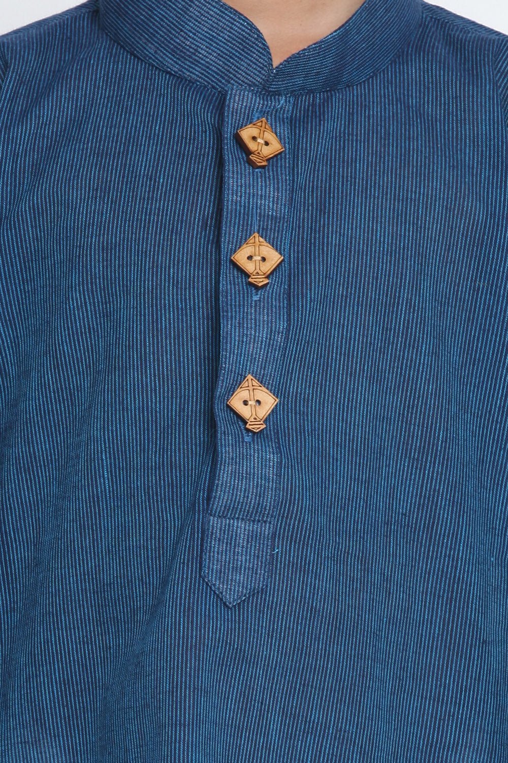 Boy's Blended Cotton Kurta Set In Blue