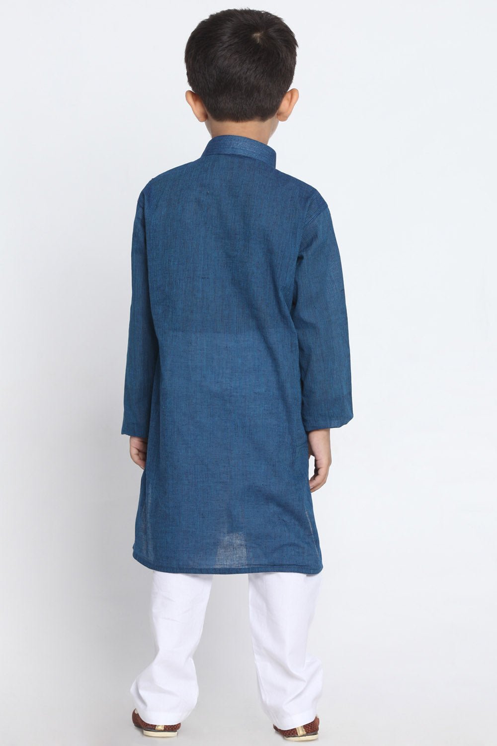 Boy's Blended Cotton Kurta Set In Blue