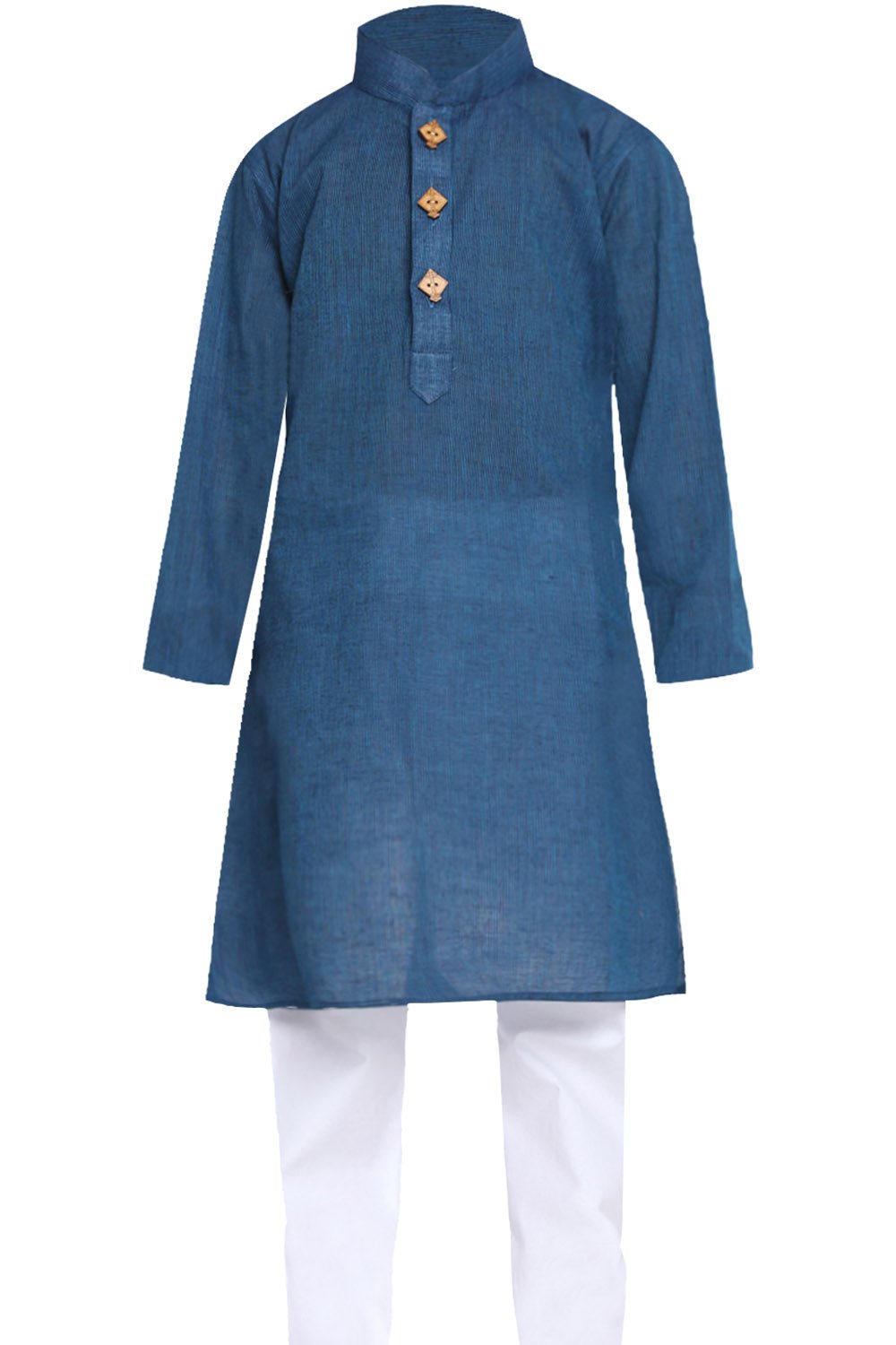 Boy's Blended Cotton Kurta Set In Blue